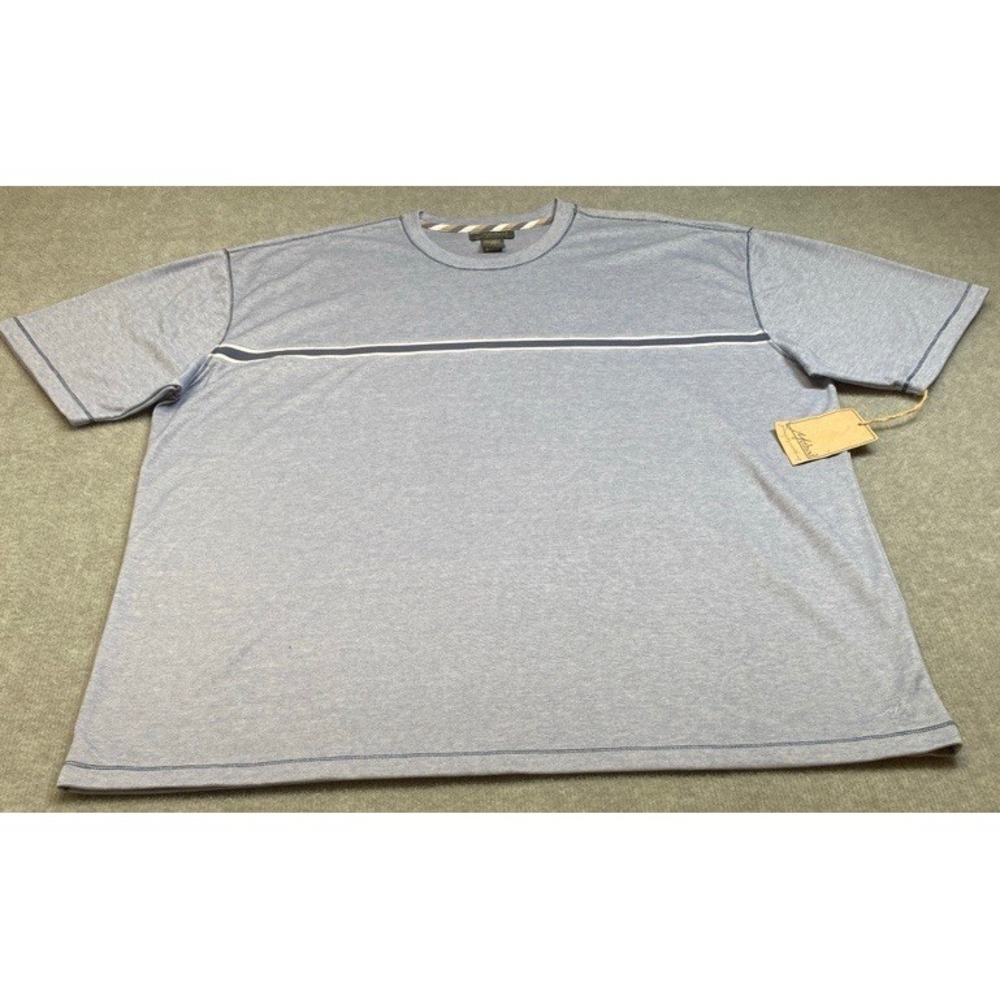 NWT Method T-Shirt Mens XXL Blue Striped Short Sleeve Crewneck Relaxed Fit
